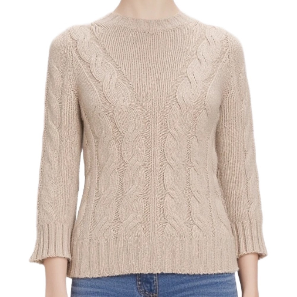 Ann Taylor Wool Cable Knit Sweater off White Size Petite XXS